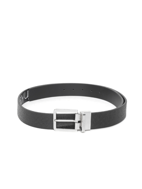 

Calvin Klein Men Black Textured Leather Belt