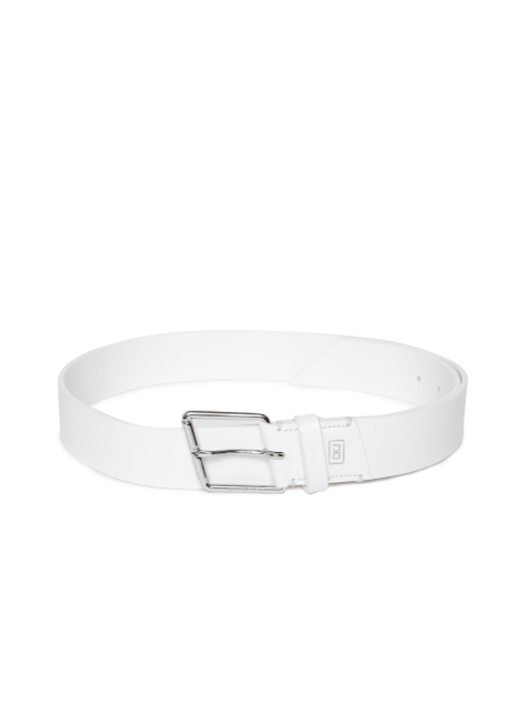 

Calvin Klein Men White Solid Leather Belt