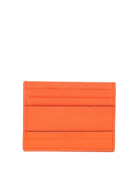 

Calvin Klein Men Orange Textured Card Holder