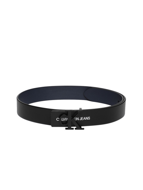 

Calvin Klein Men Black & Navy Blue Solid Reversible Belt