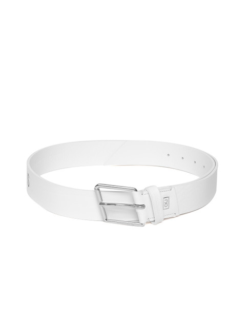 

Calvin Klein Men White Solid Leather Belt