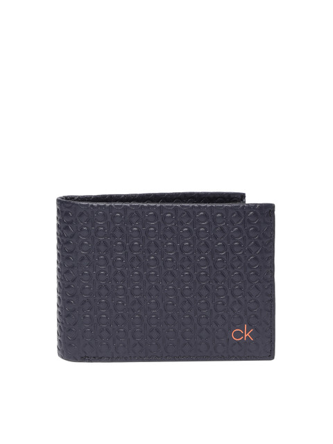 

Calvin Klein Men Navy Blue Textured Leather Two Fold Wallet