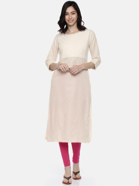 

Span Women Off-White Yoke Design Kurta