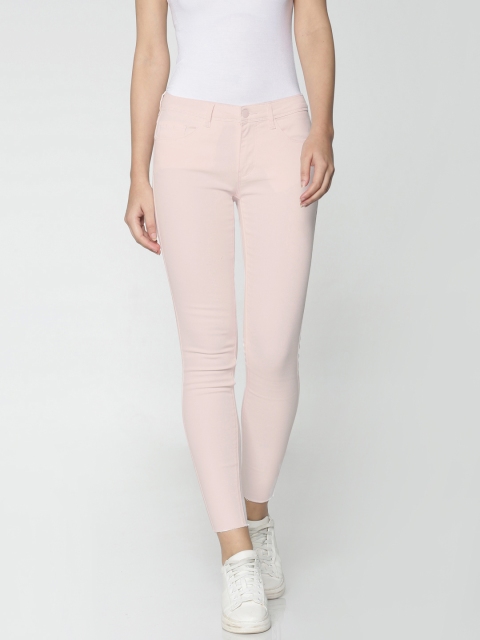 

ONLY Women Pink Slim Fit Solid Regular Trousers