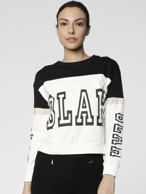 

ONLY Women White & Black Printed Sweatshirt