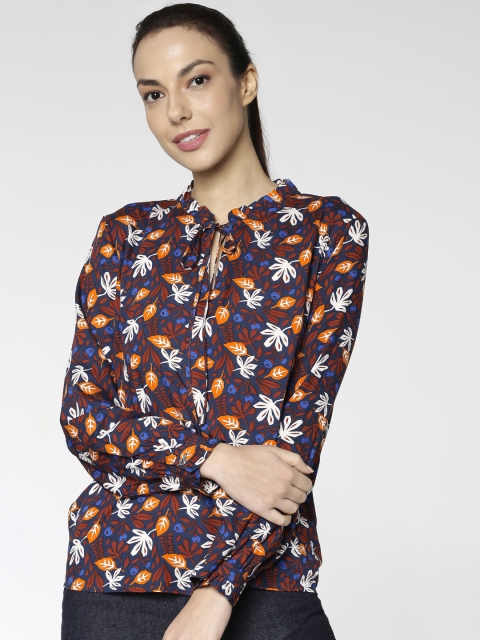 

ONLY Women Navy Blue Printed Top