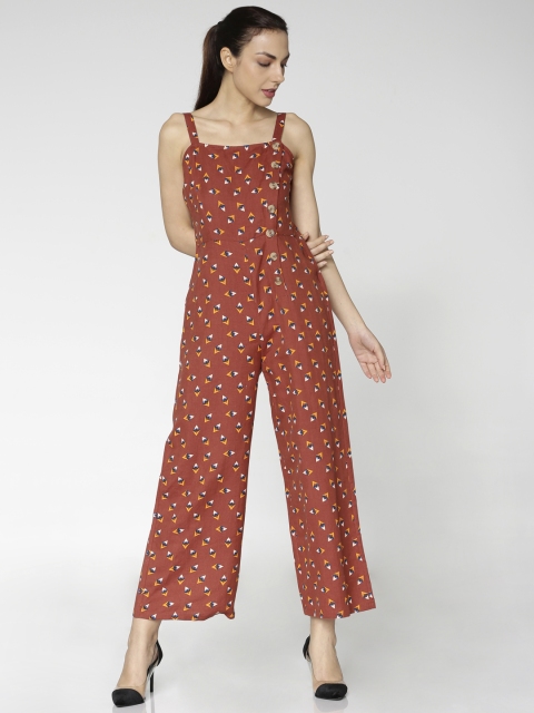 

ONLY Brown Printed Basic Jumpsuit