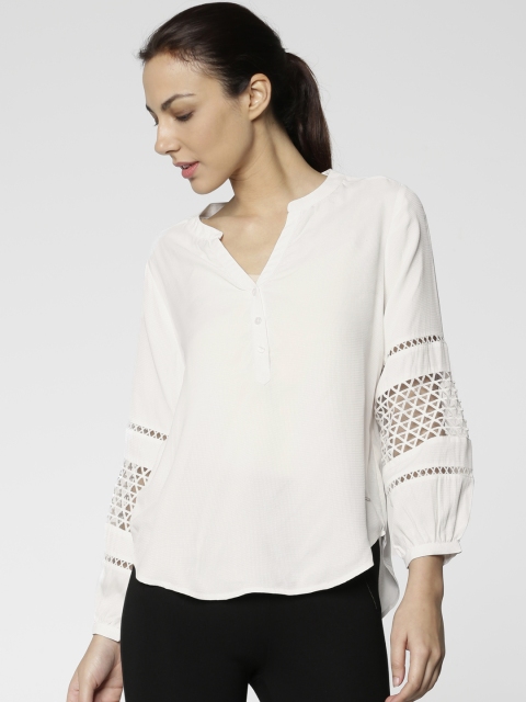 

ONLY Women White Solid Regular Top