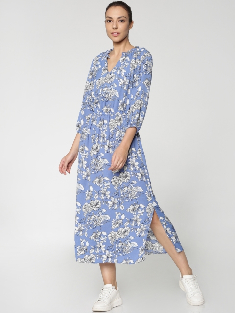 

ONLY Women Blue Printed Maxi Dress