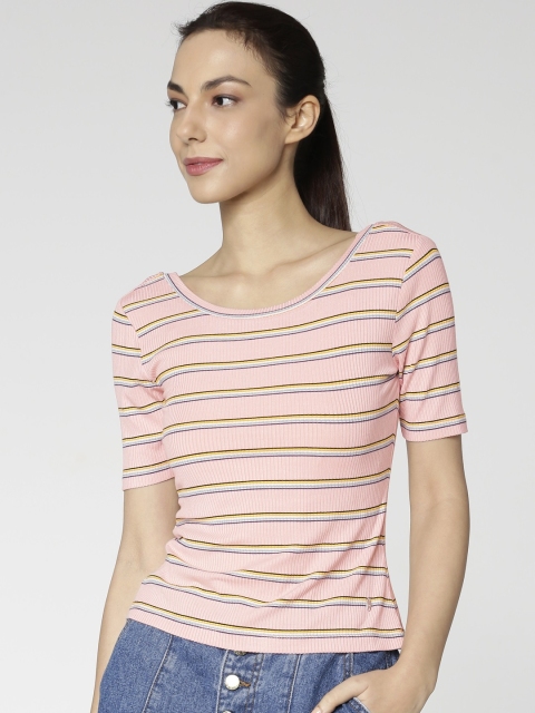 

ONLY Women Pink Striped Top