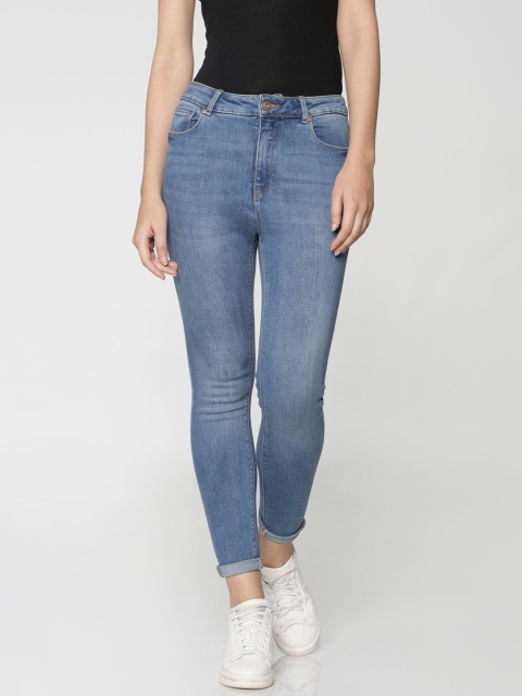 

ONLY Women Blue Skinny Fit High-Rise Clean Look Stretchable Jeans