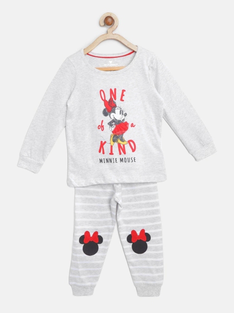 

Marks & Spencer Girls Grey Melange Printed Night suit T864055C