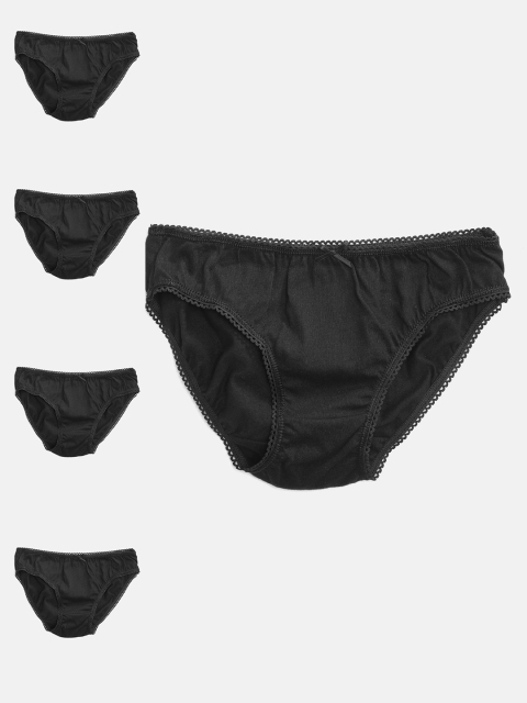 

Marks & Spencer Girls Pack of 5 Black Solid Bikini Briefs T717013