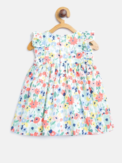 

Marks & Spencer Girls White & Blue Printed A-Line Dress