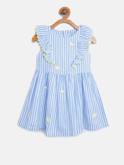 

Marks & Spencer Girls Blue & White Striped A-Line Dress