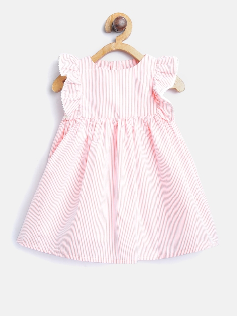 

Marks & Spencer Girls White & Pink Striped A-Line Dress