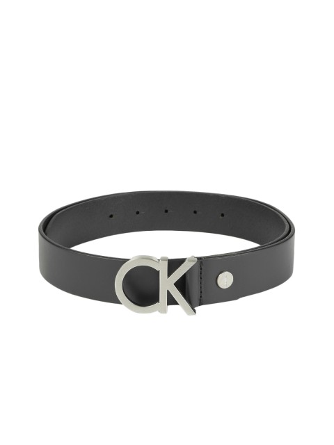 

Calvin Klein Men Black Solid Leather Belt