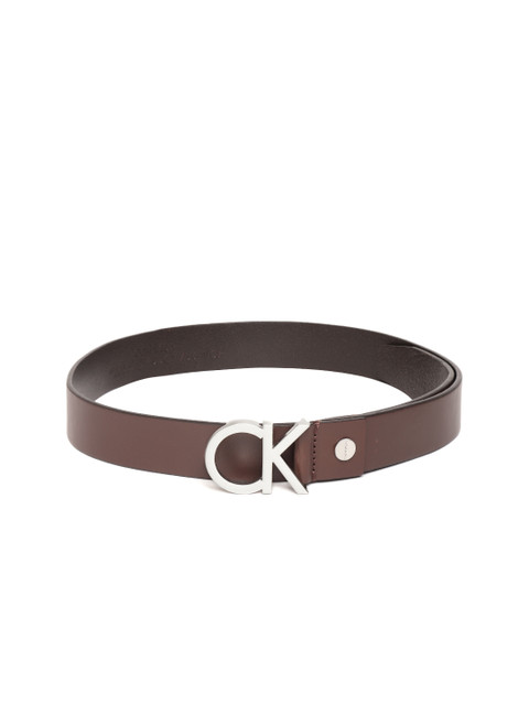 

Calvin Klein Men Coffee Brown Leather Solid Belt