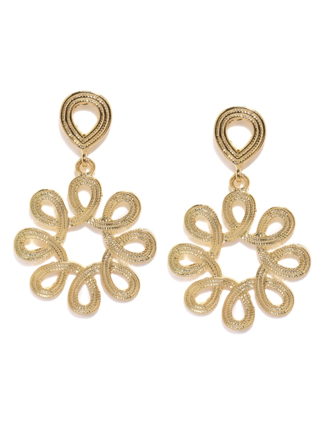 

ToniQ Gold-Toned Contemporary Drop Earrings