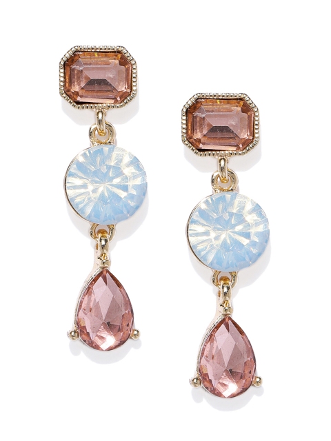 

ToniQ Pink & Blue Geometric Drop Earrings