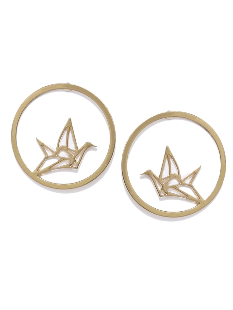 

ToniQ Gold-Toned Circular Drop Earrings