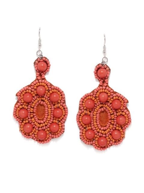 

ToniQ Orange Quirky Drop Earrings