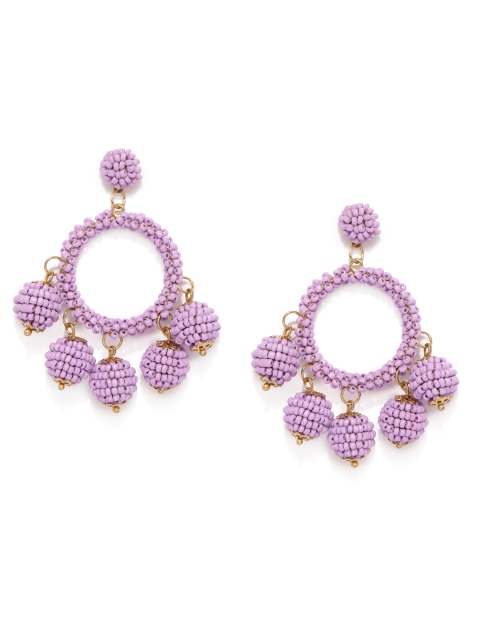 

ToniQ Purple Circular Drop Earrings