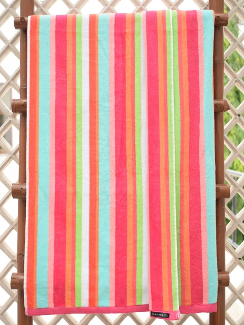 

Avira Home Multi-Coloured Striped 400 GSM Cotton Bath Towel