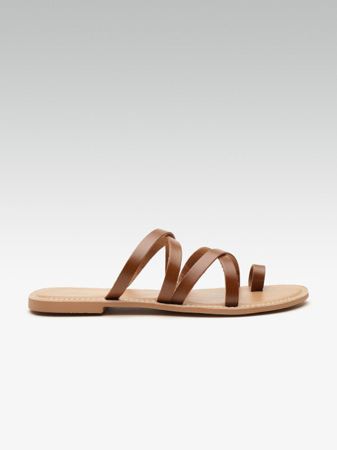 

Steve Madden Women Brown Leather One Toe Flats