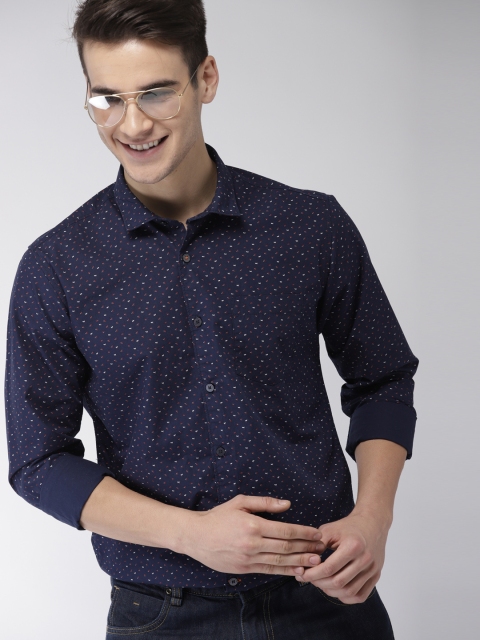 

Mast & Harbour Men Navy Blue Slim Fit Printed Casual Shirt