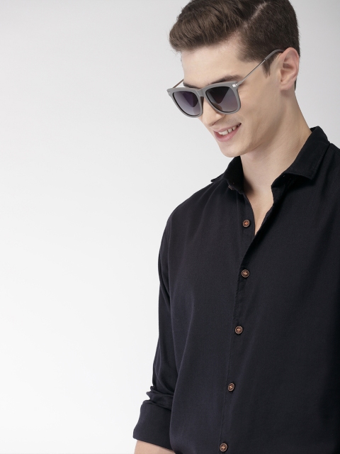 

Mast & Harbour Men Navy Blue Solid Casual Shirt
