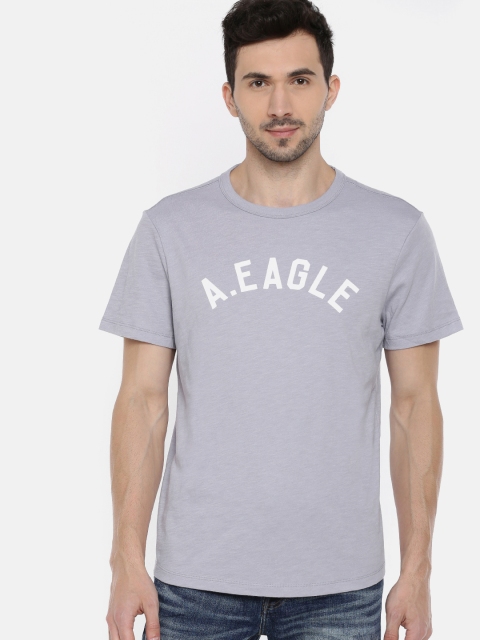 

AMERICAN EAGLE OUTFITTERS Men Grey Printed Round Neck T-shirt