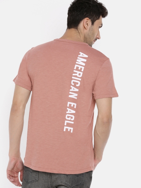

AMERICAN EAGLE OUTFITTERS Men Pink Printed Round Neck T-shirt