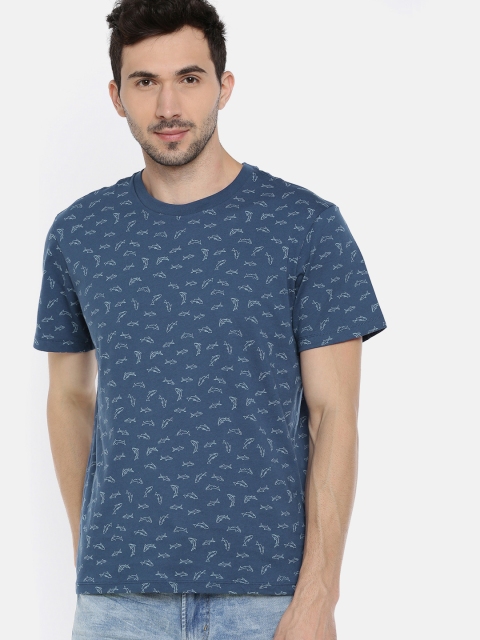 

AMERICAN EAGLE OUTFITTERS Men Blue Printed Round Neck T-shirt