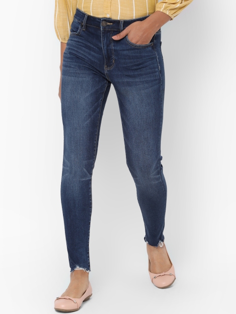 

AMERICAN EAGLE OUTFITTERS Women Blue Regular Fit Mid-Rise Clean Look Stretchable Jeans