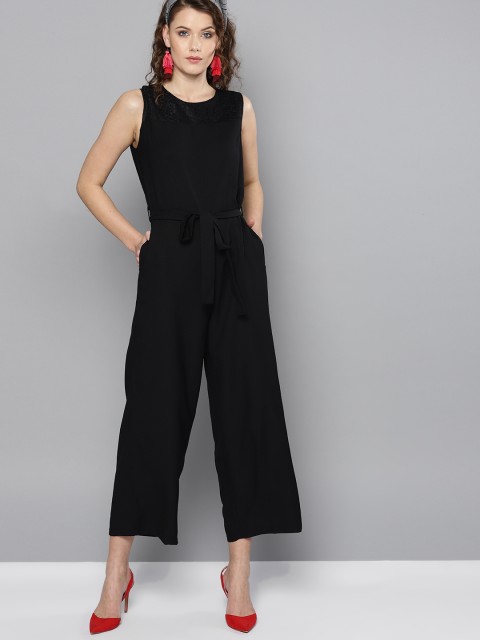 

Marie Claire Black Solid Basic Jumpsuit