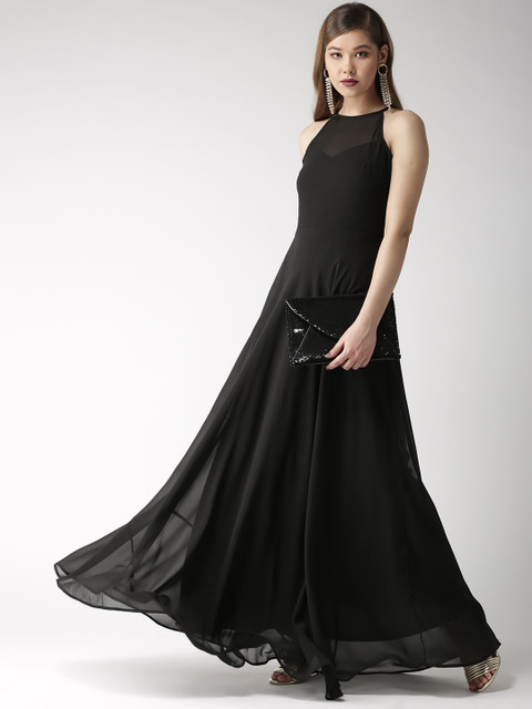 

20Dresses Women Black Solid Maxi Dress