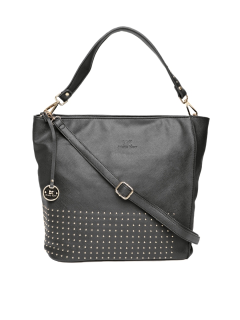 

Diana Korr Black Metallic Studded Shoulder Bag with Sling Strap