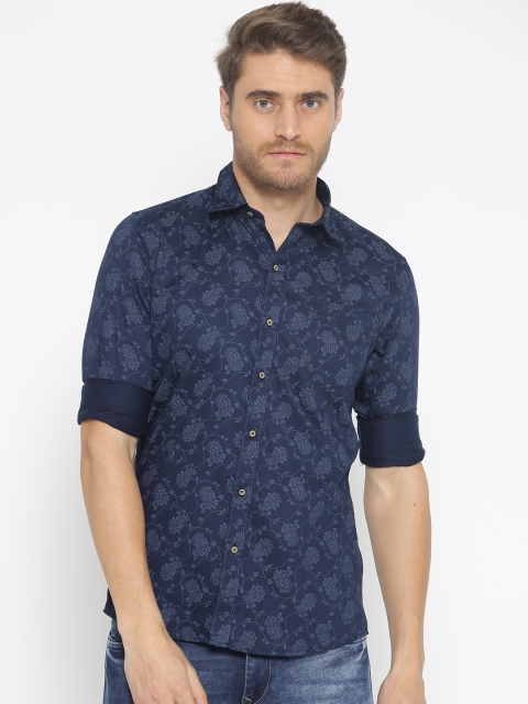 

Duke Stardust Men Navy Blue Regular Fit Printed Casual Shirt