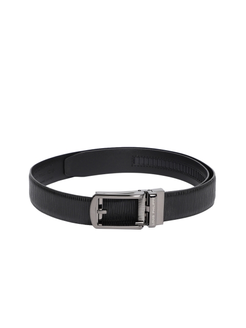 

Louis Philippe Men Black Solid Leather Belt