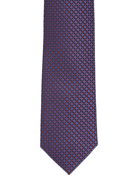 

Louis Philippe Blue & Red Woven Design Broad Tie