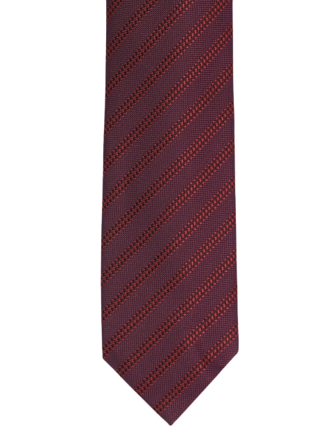 

Louis Philippe Maroon Woven Design Broad Tie