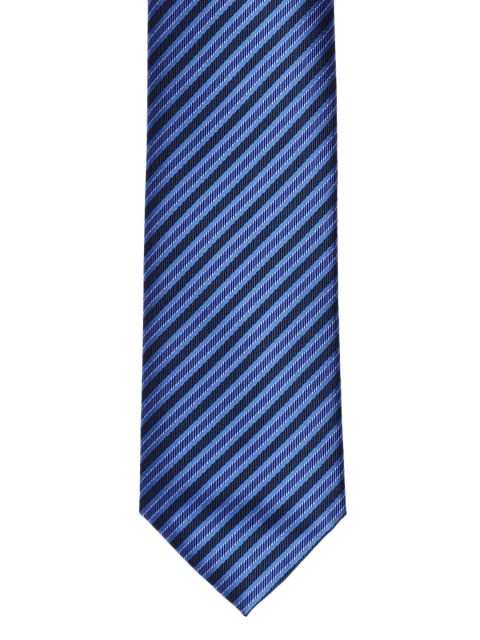 

Louis Philippe Men Blue & Black Striped Broad Tie