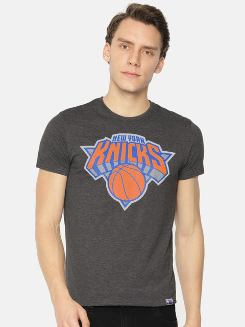 

NBA Men Charcoal Grey Printed Round Neck T-shirt