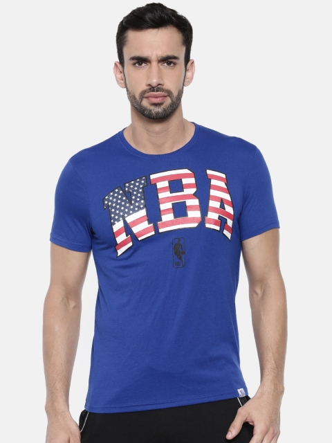 

NBA Men Blue Printed Round Neck T-shirt