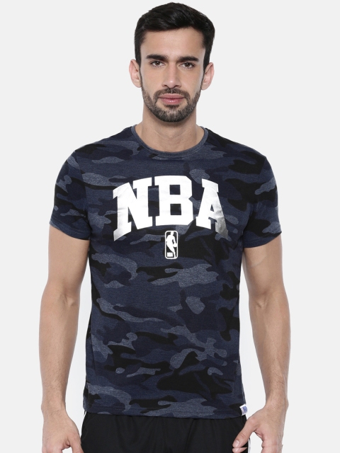 

NBA Men Navy Blue & Black Printed Round Neck T-shirt