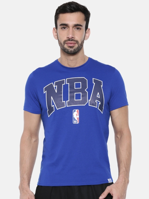 

NBA Men Blue Printed Round Neck Basketball T-shirt