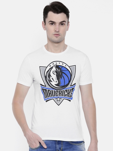 

NBA Men White Printed Round Neck Dallas Mavericks T-shirt