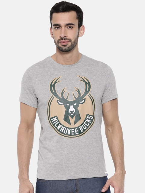 

NBA Men Grey Printed Round Neck T-shirt