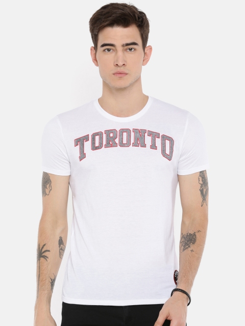 

NBA Men White Printed Toronto T-shirt